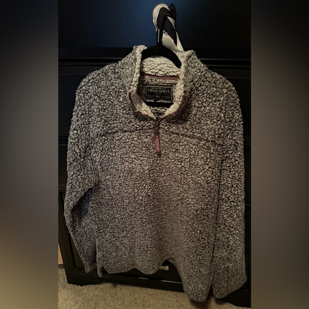True Grit Gray Sherpa Pullover